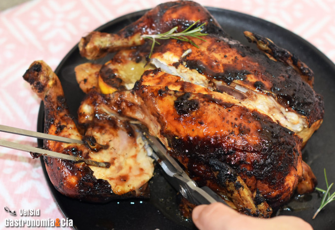Pollo asado con salsa barbacoa