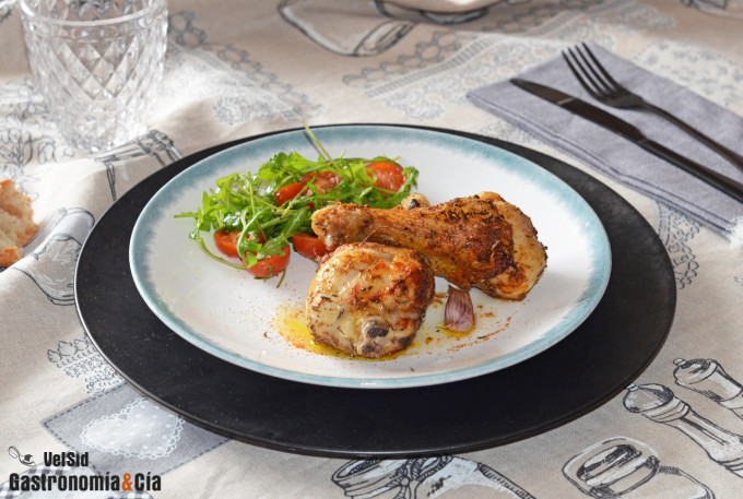 Muslos de pollo especiado con comino y pimentón