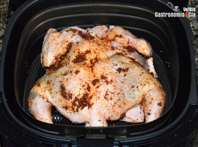 Pollo churrasco o mariposa en freidora de aire 