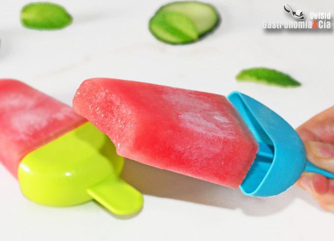 Polos de sandía, pepino y lima