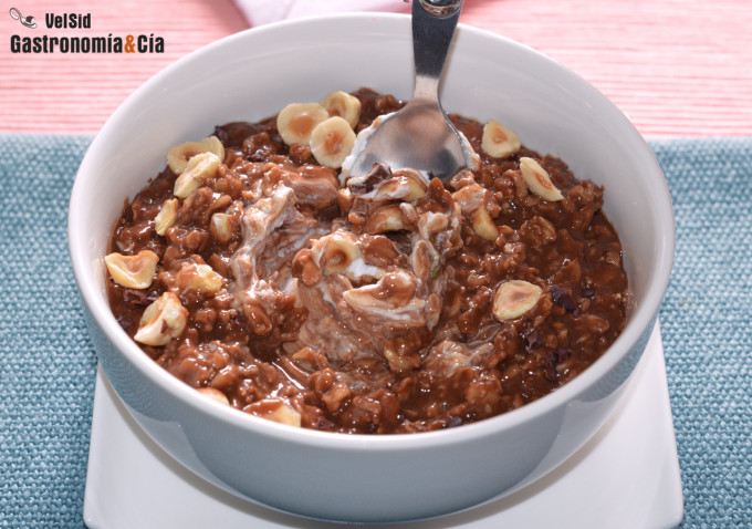 Porridge de moka y avellanas