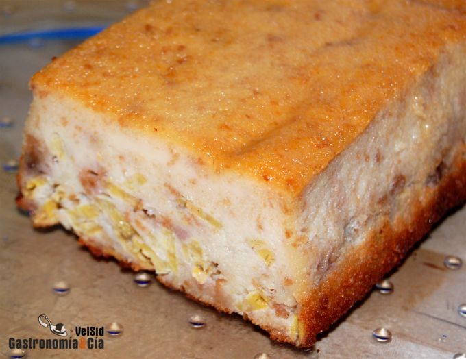 Pudin de plátano y nueces