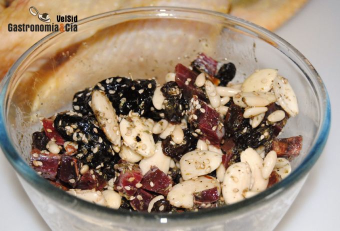 Pularda rellena al horno