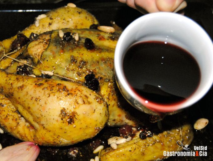 Pularda rellena al horno