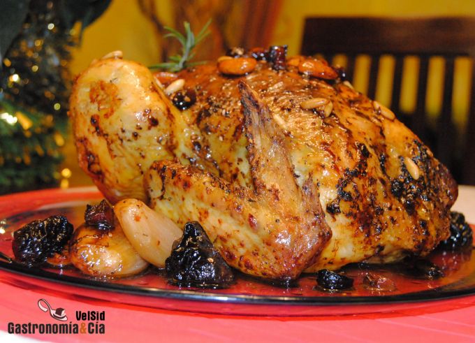 Pularda rellena al horno