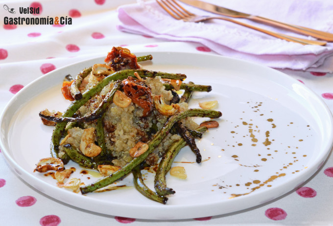 Quinoa y judías verdes salteadas con tamari