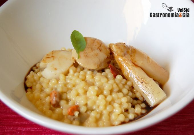 Falso risotto de piombi con vieiras
