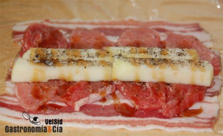 Rollito de lomo y pera