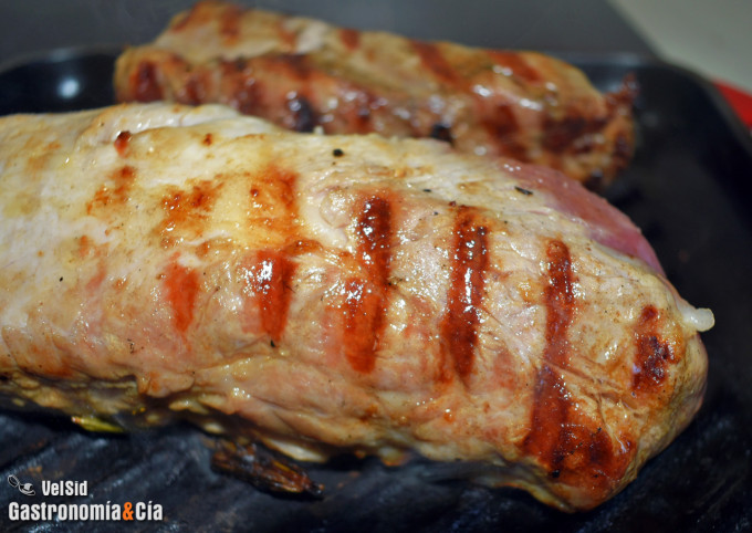 Solomillo parrilla con champis