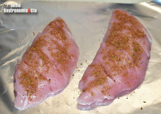 Solomillo de pavo gratinado con mahonesa de ajos 