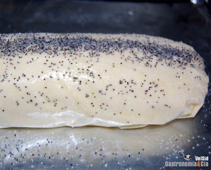 Strudel de plátano y chocolate