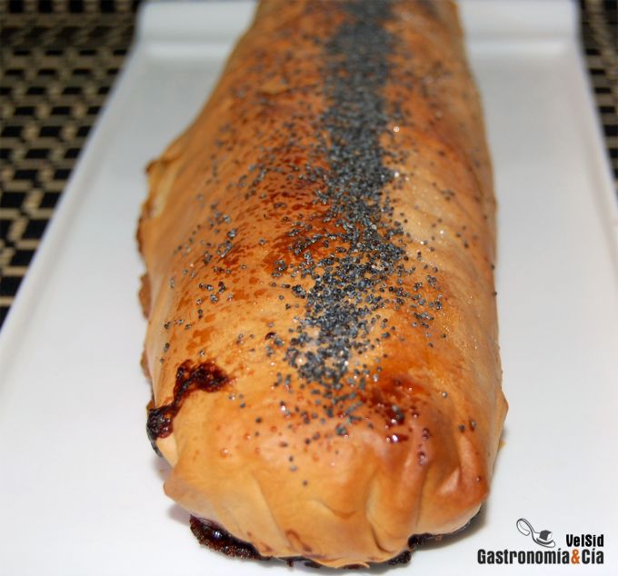 Strudel de plátano y chocolate