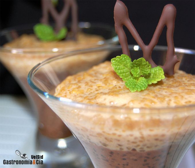 Tapioca, plátano y chocolate