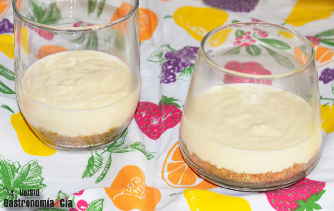 Tarta de queso en vasito