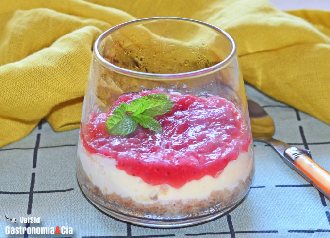 Tarta de queso en vasito