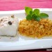 Bacalao escalfado al orégano con arroz a banda