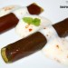 Canelones de gelatina de cilantro con ganache y crema d