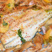 Corvina al horno con setas de ostra y limón encurtido
