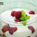 Crema con frambuesas