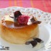 Flan de queso y violetas