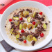 Gachas de avena con uvas y chocolate