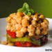 Garbanzos con queso de cabra y pimientos
