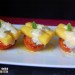 Polenta frita con tomates al horno y gorgonzola