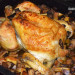Pollo al horno con boletus y chirivía