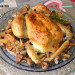 Pollo al horno con boletus y chirivía