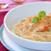 Tallarines con salsa de nata anchoas y tomates