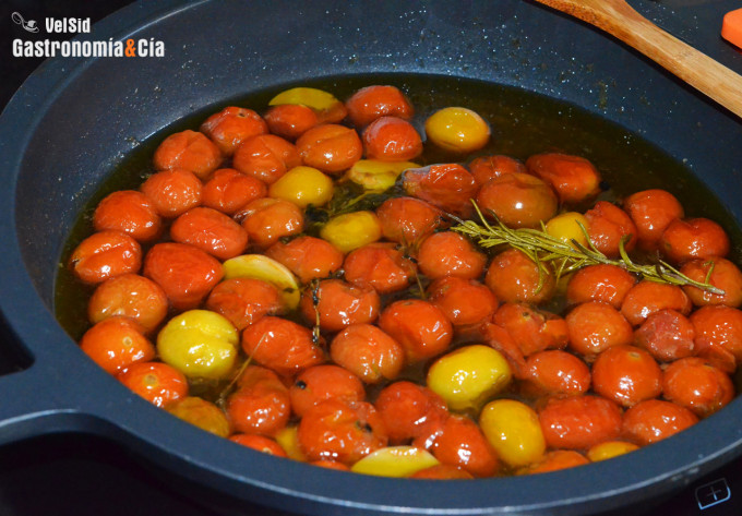 Cómo hacer tomates cherry confitados