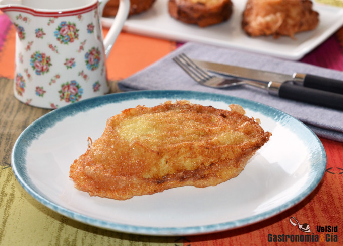 Torrijas de leche con almíbar de miel y Pedro Ximénez