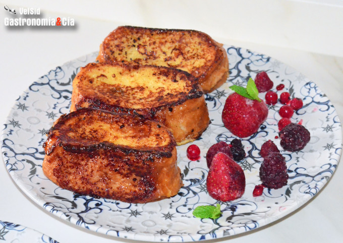 Torrijas a la plancha y freidora de aire