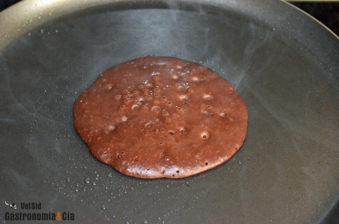 Tortitas de avena, plátano y chocolate