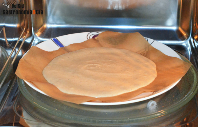 Tortita de avena en microondas