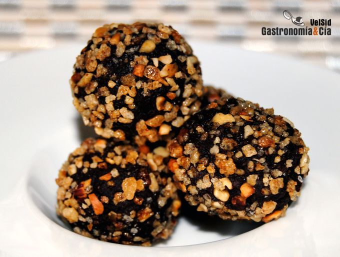 Trufas de chocolate y coco