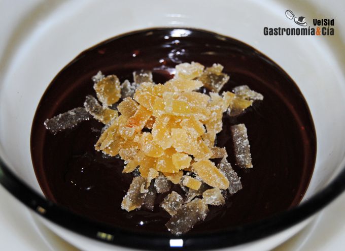 Trufas con jengibre confitado