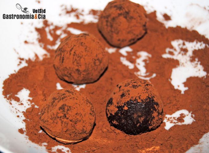 Trufas con jengibre confitado