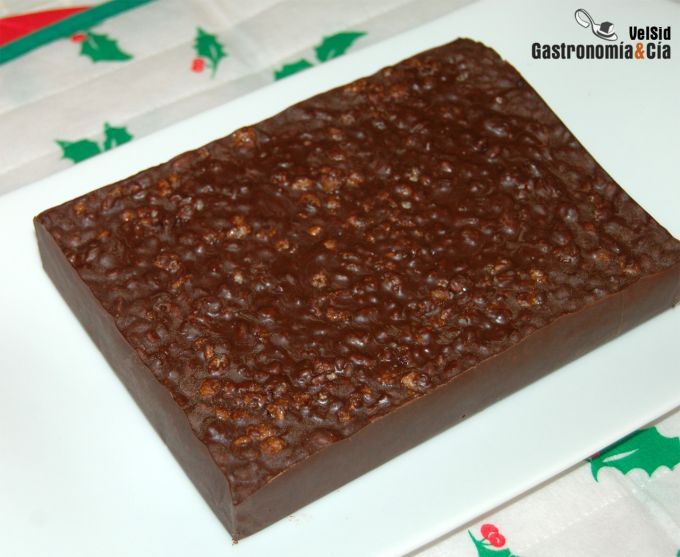 Turrón de chocolate crujiente