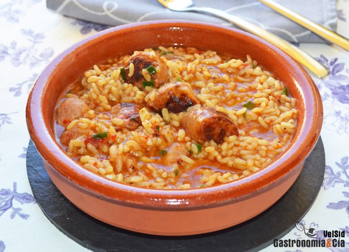 Arroz meloso con butifarra y pimentón ahumado