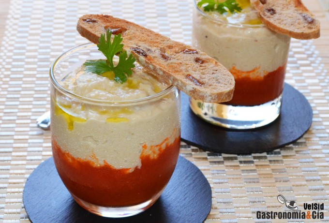 Brandada de bacalao con coulis de tomate