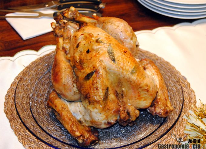 Pavo de Navidad relleno de calabaza y setas