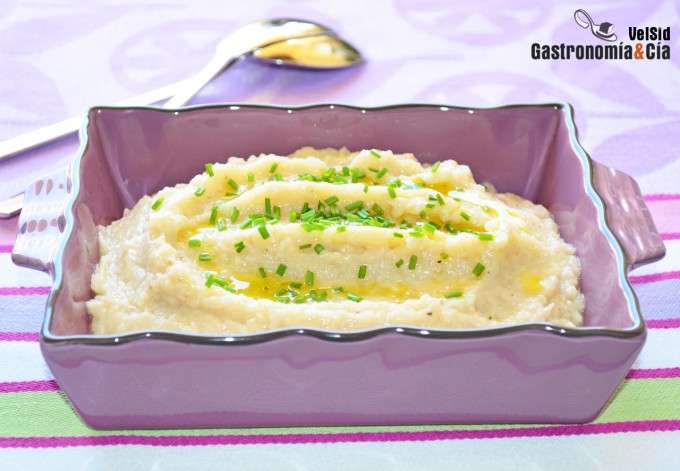 Puré de coliflor y ajo para guarnición