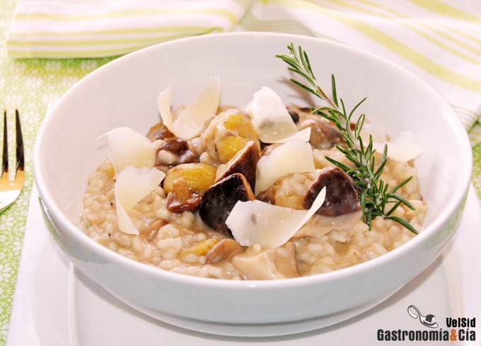Risotto de setas y castañas