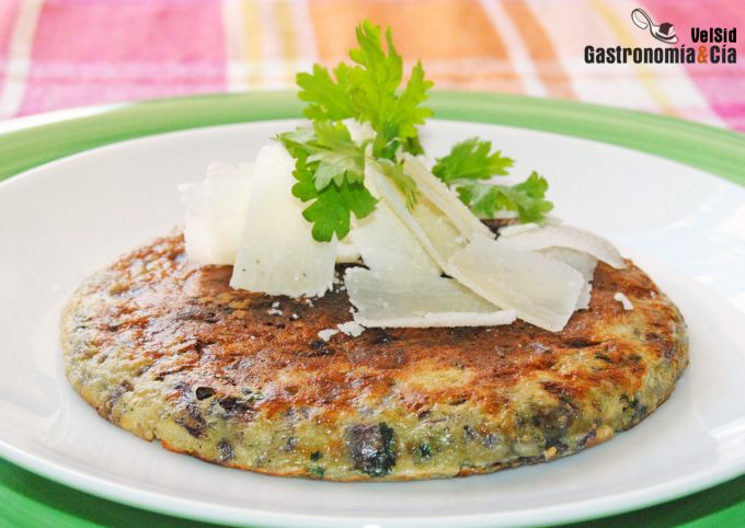 Receta de tortilla con cebolla, jengibre y cilantro