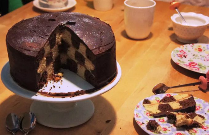 Elaboración de una tarta ajedrez