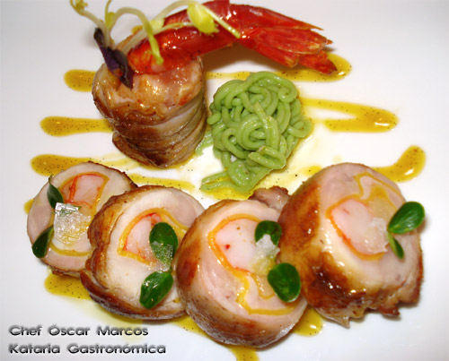 Maki de conejo, carabinero y mango