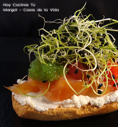 Tostada de salmón Tostada de salmón