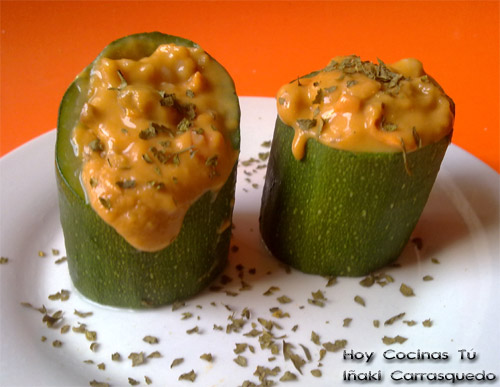 Calabacines rellenos de crema de marisco Hoy Cocinas Tú