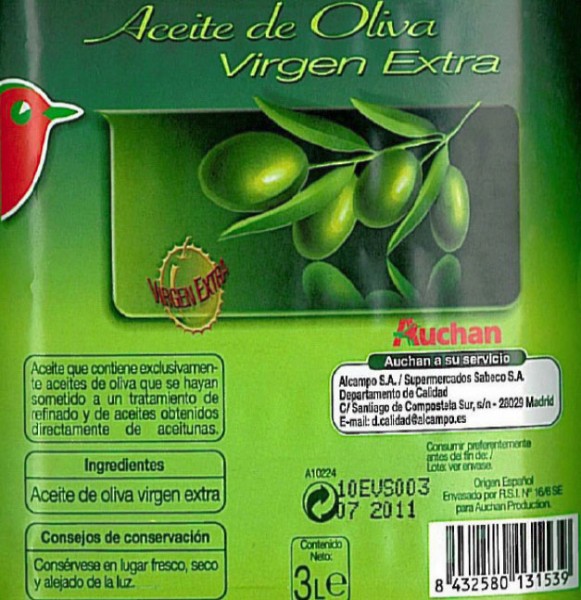 Etiquetado del aceite de oliva